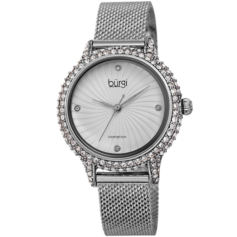 Burgi Quartz Diamond Silver Dial Ladies Watch BUR250SS - Dawson Watches