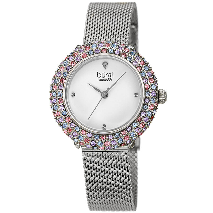Burgi Quartz Diamond Silver Dial Ladies Watch BUR258SSPK - Dawson Watches
