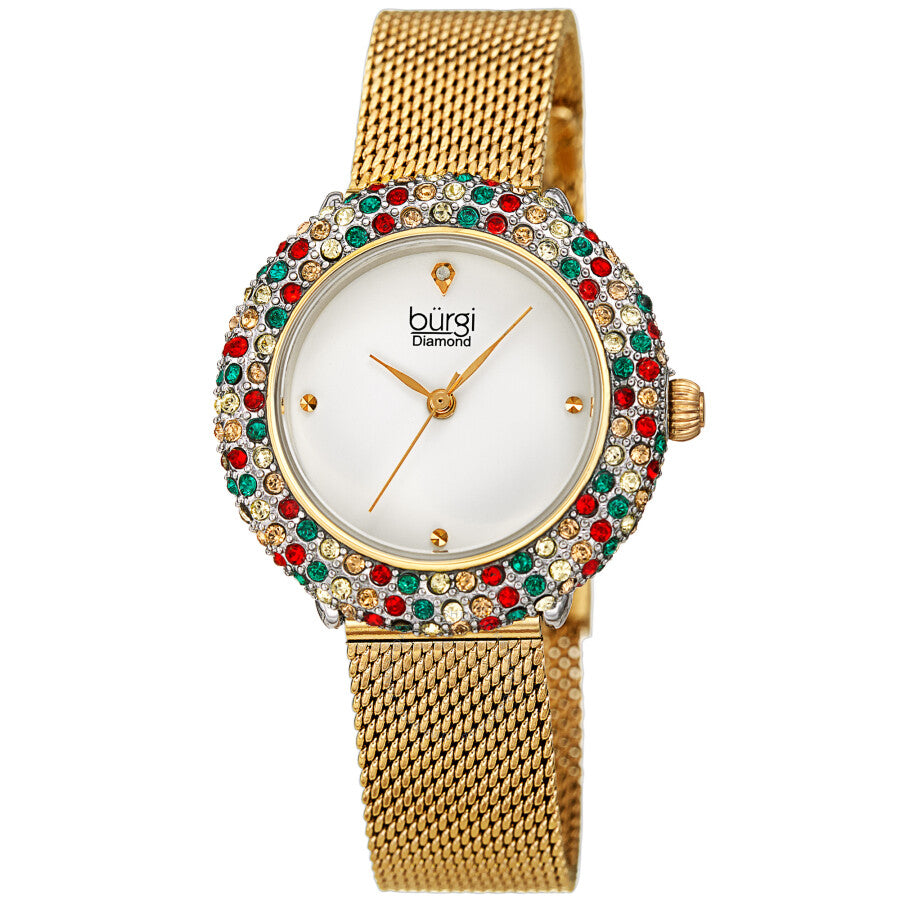 Burgi Quartz Diamond Silver Dial Ladies Watch BUR258YG - Dawson Watches