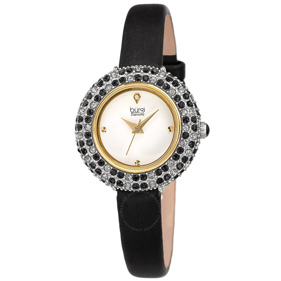 Burgi Quartz Diamond White Dial Ladies Watch BUR240BK - Dawson Watches