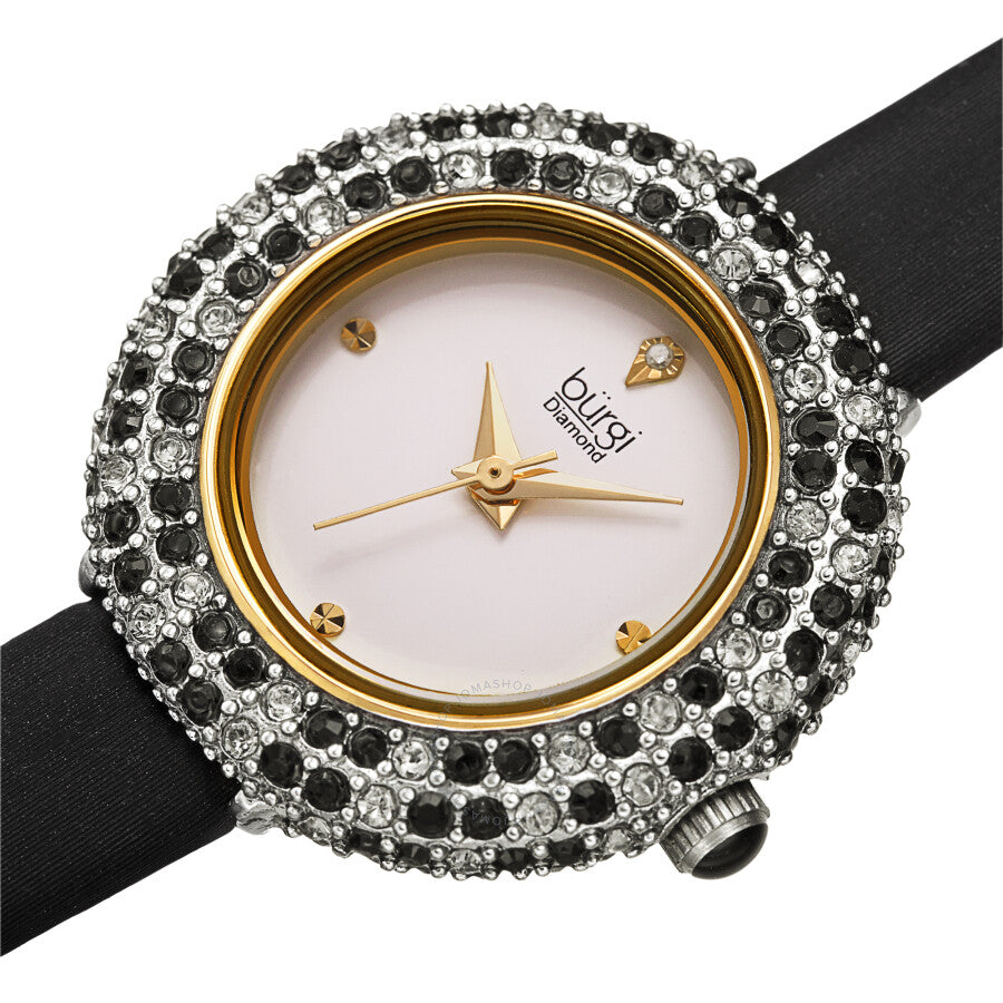 Burgi Quartz Diamond White Dial Ladies Watch BUR240BK - Dawson Watches #2