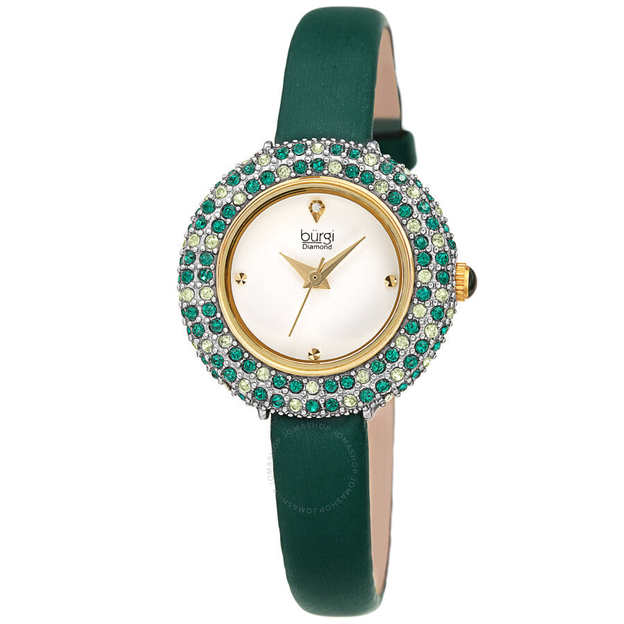 Burgi Quartz Diamond White Dial Ladies Watch BUR240GN - Dawson Watches