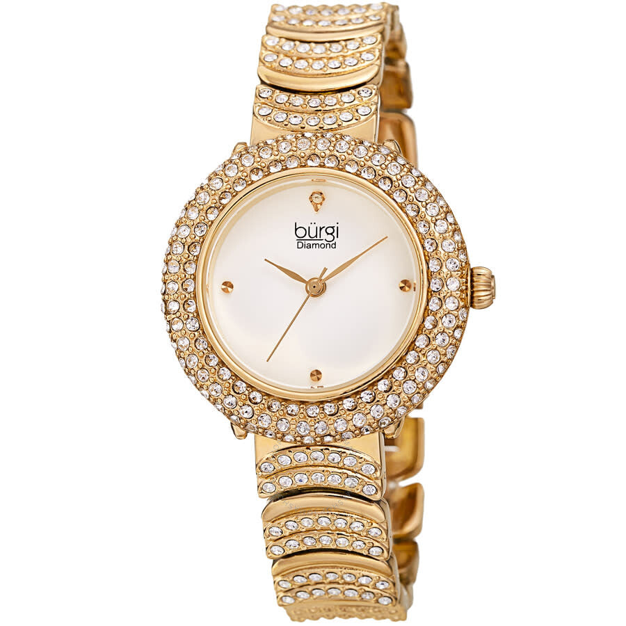 Burgi Quartz Diamond White Dial Ladies Watch BUR266YG - Dawson Watches