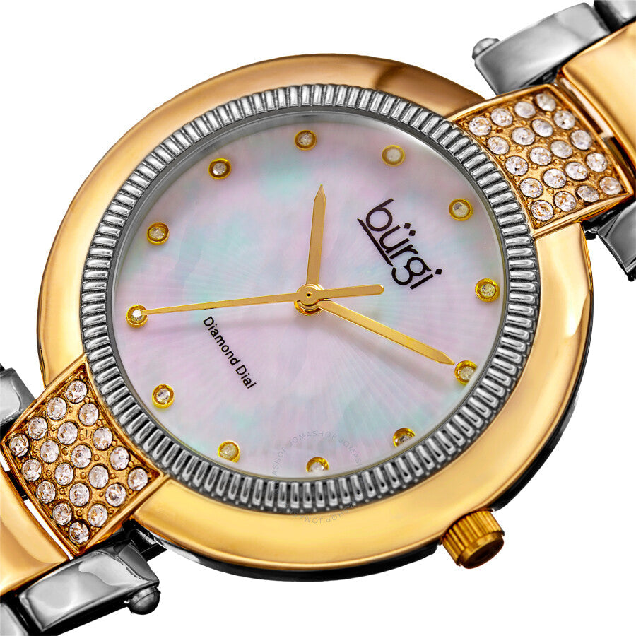 Burgi Quartz Diamond White Mother of Pearl Dial Ladies Watch BUR181TTG - Dawson Watches #2