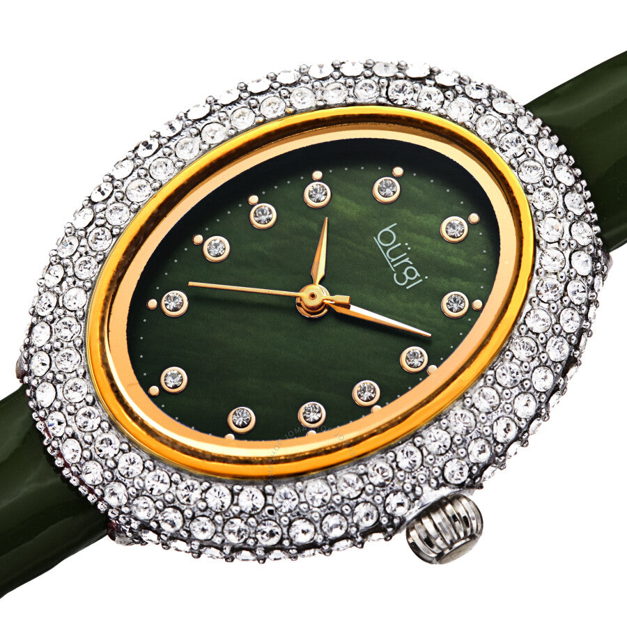 Burgi Quartz Green Dial Green Leather Ladies Watch BUR234GN - Dawson Watches #2