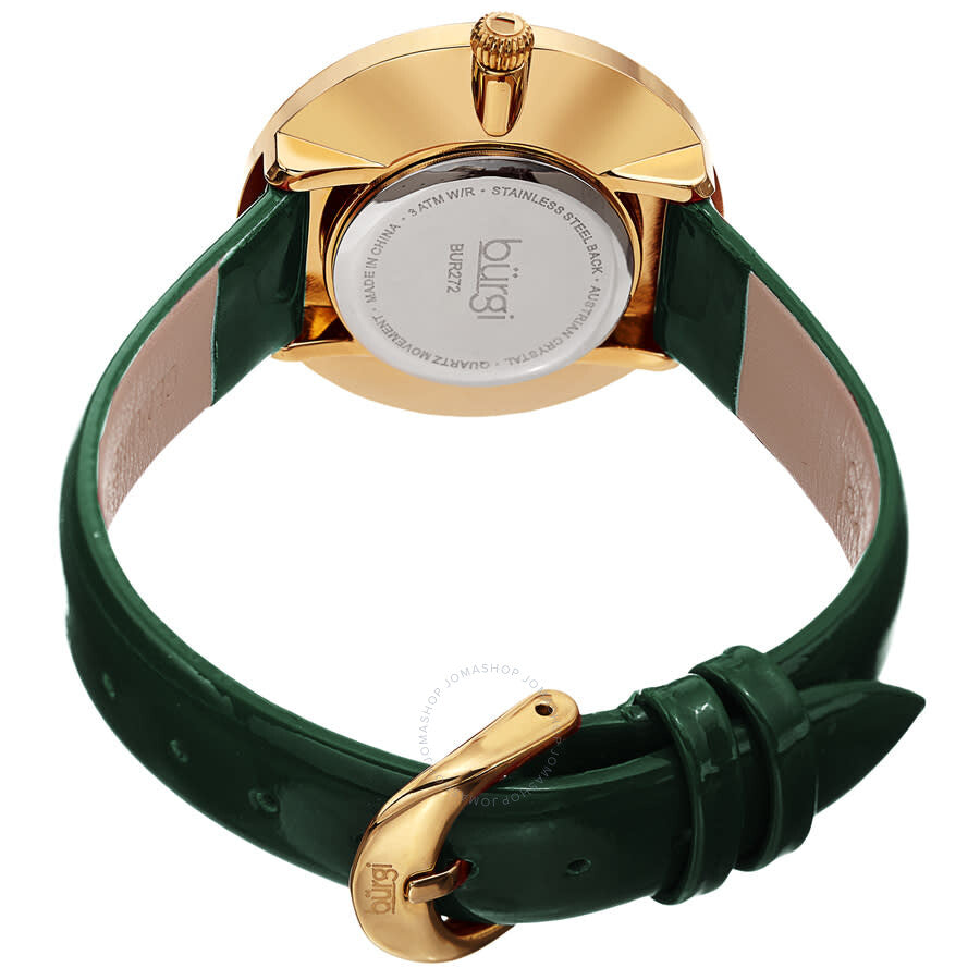 Burgi Quartz Green Dial Green Leather Ladies Watch BUR272GN - Dawson Watches #4