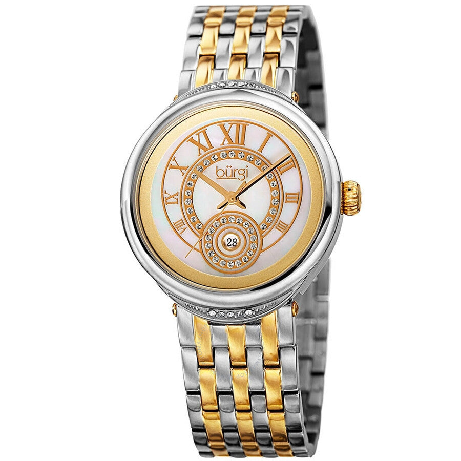 Burgi Quartz Mother of Pearl  Dial Ladies Watch BUR164TTG - Dawson Watches