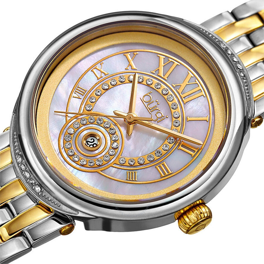 Burgi Quartz Mother of Pearl  Dial Ladies Watch BUR164TTG - The Watches Men & Co #2
