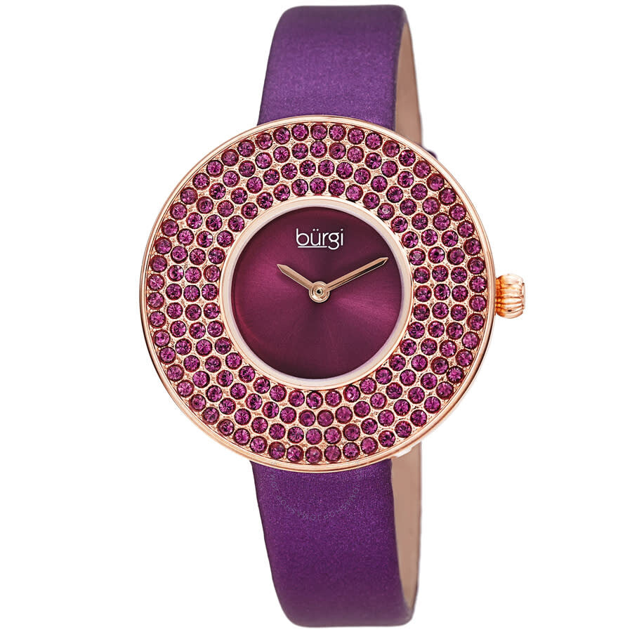Burgi Quartz Purple Dial Purple Satin Ladies Watch BUR270PU - Dawson Watches