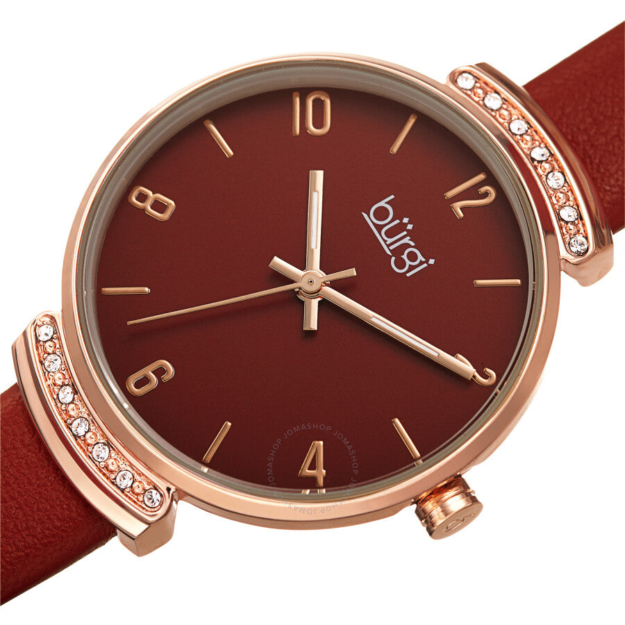 Burgi Quartz Red Dial Red Leather Ladies Watch BUR254RD - Dawson Watches #2