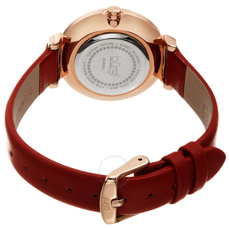 Burgi Quartz Red Dial Red Leather Ladies Watch BUR254RD - Dawson Watches #4