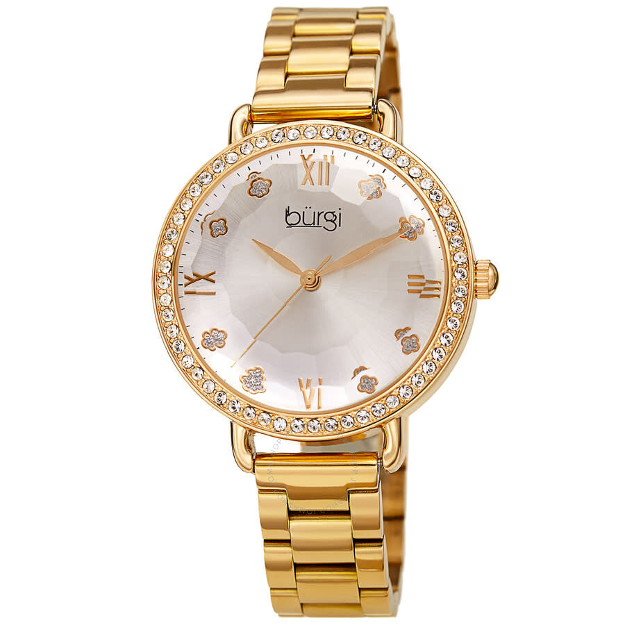 Burgi Quartz Silver Dial Gold-tone Ladies Watch BUR269YG - Dawson Watches
