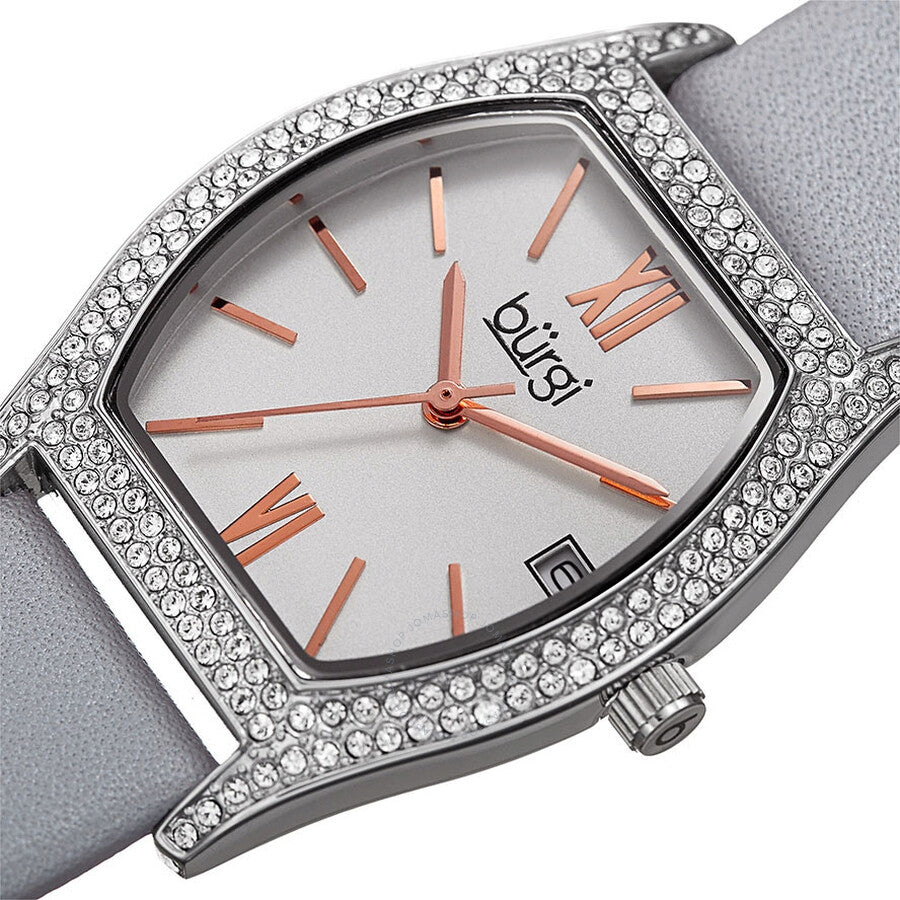 Burgi Quartz White Dial Grey Leather Ladies Watch BUR166GY - Dawson Watches #2