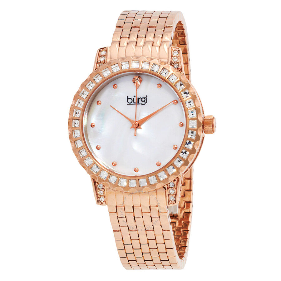 Burgi Quartz White Dial Ladies Watch BUR176RG - Dawson Watches