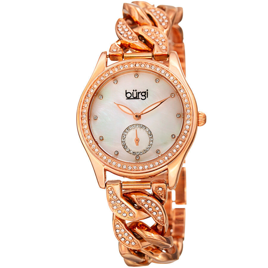 Burgi Quartz White Dial Rose Gold-tone Ladies Watch BUR177RG - Dawson Watches