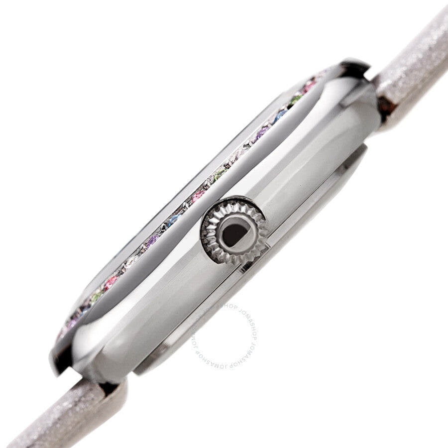 Burgi Quartz White Dial Silver Polyurethane Ladies Watch BUR265SS - The Watches Men & Co #3