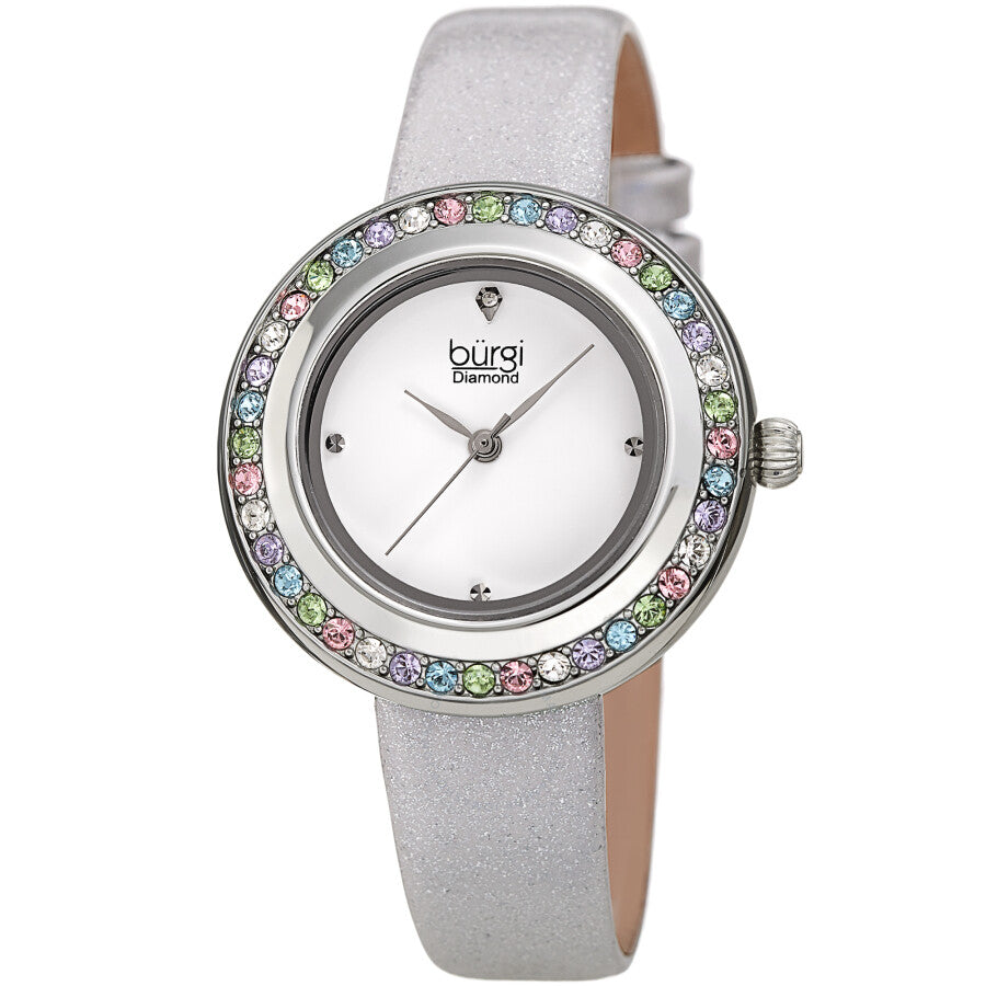 Burgi Quartz White Dial Silver Polyurethane Ladies Watch BUR265SS - Dawson Watches