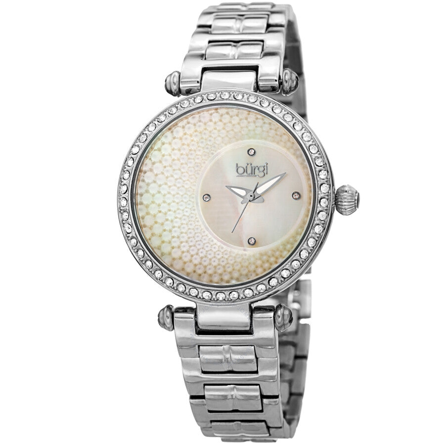 Burgi Quartz White Mother of Pearl Dial Ladies Watch BUR183SS - Dawson Watches