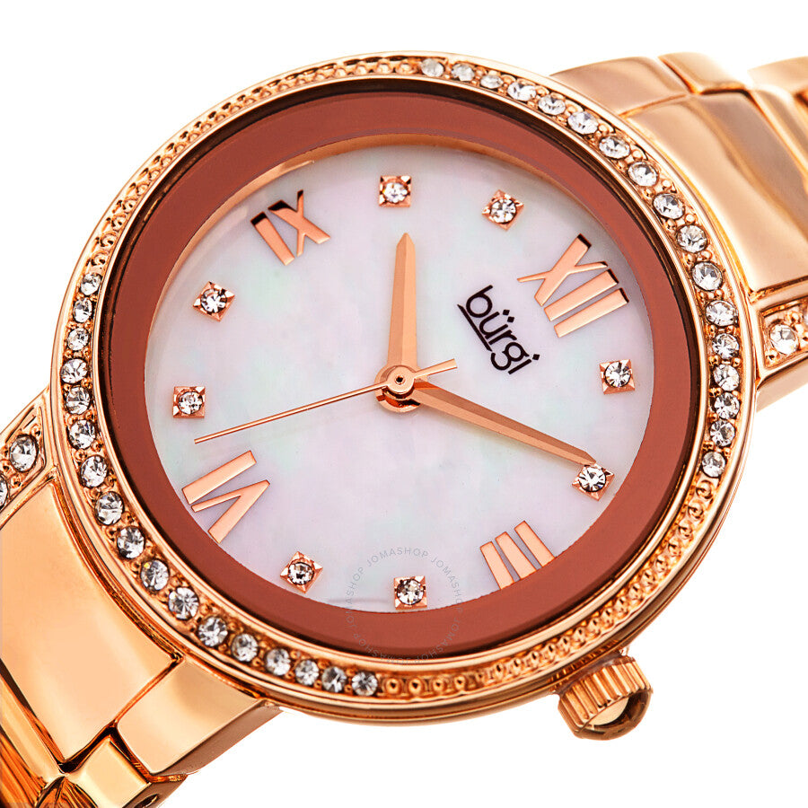 Burgi Quartz White Mother of Pearl Dial Ladies Watch BUR187RG - Dawson Watches #2