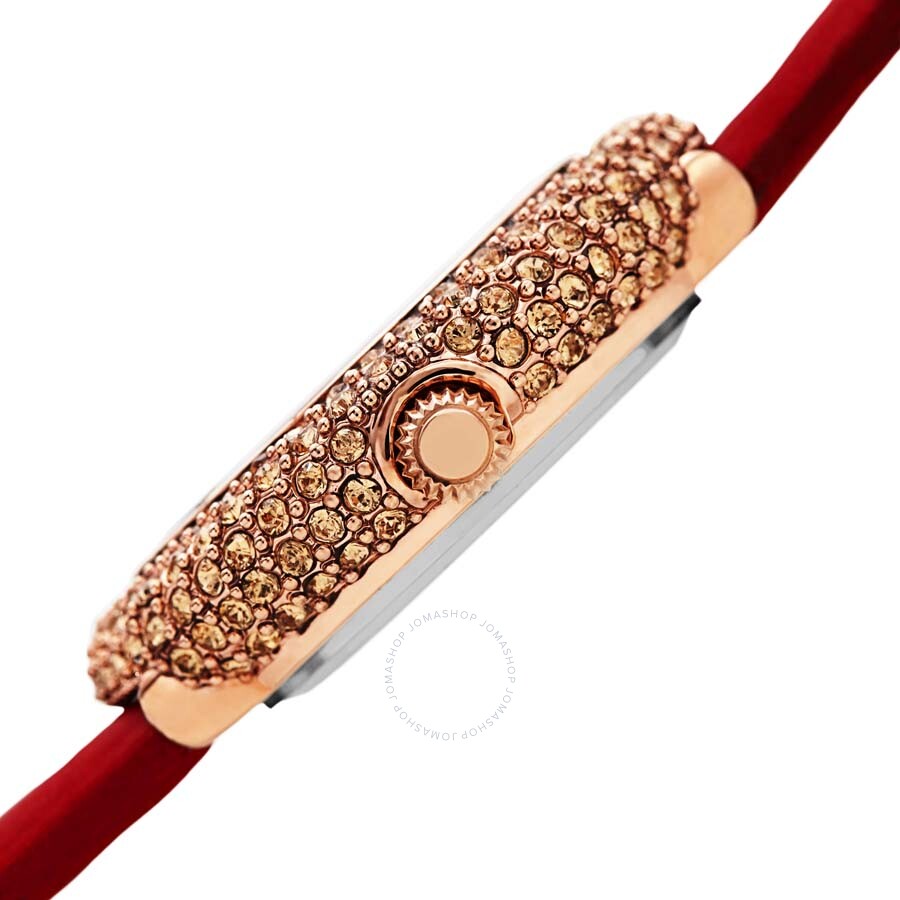 Burgi Diamond Red Dial Red Satin Ladies Watch BUR227BUR - Dawson Watches #3