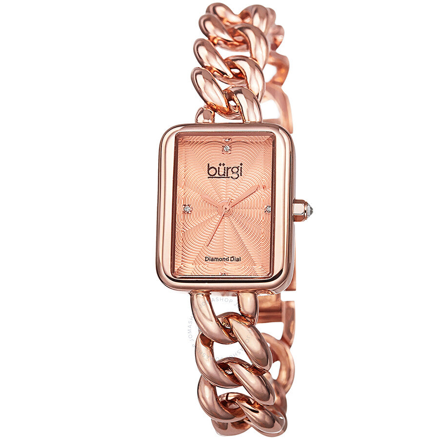 Burgi Rose Diamond Dial Rose Gold-tone Brass Ladies Watch BUR100RG - Dawson Watches