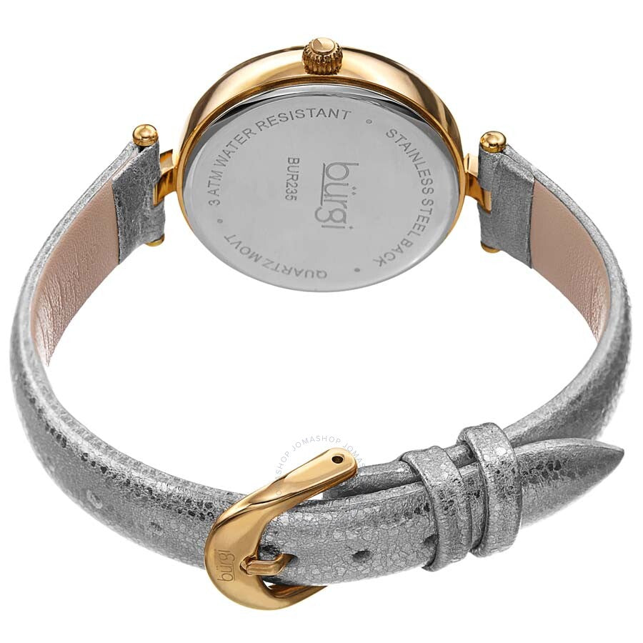 Burgi Crystal Silver Dial Silver Leather Ladies Watch BUR235YG - Dawson Watches #4
