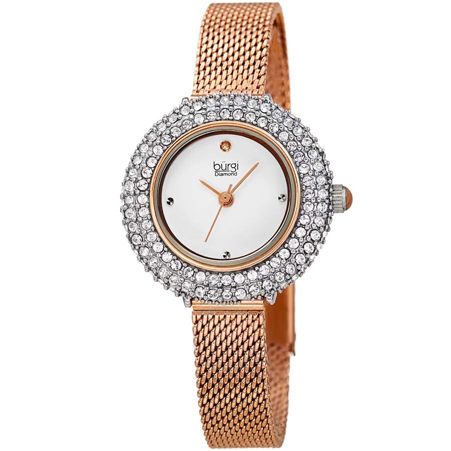 Burgi Diamond Silver Dial Ladies Watch BUR236RG - Dawson Watches