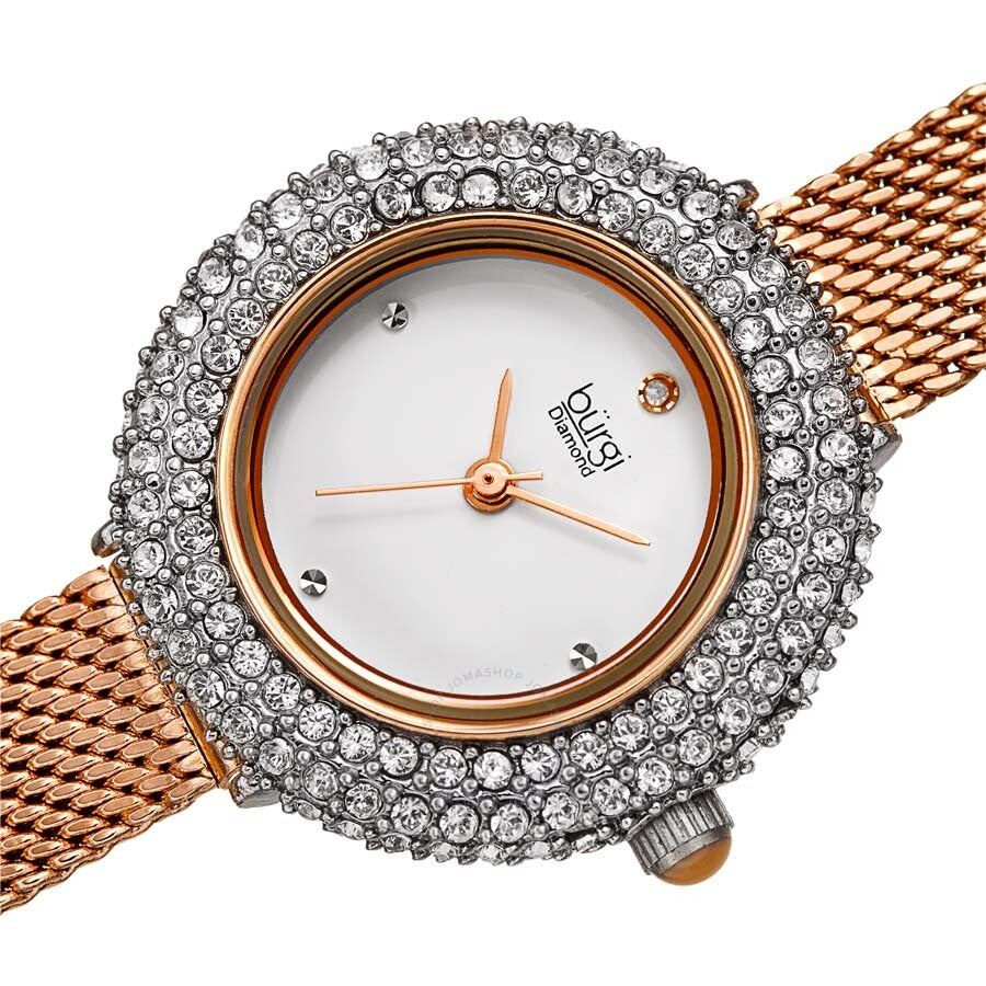 Burgi Diamond Silver Dial Ladies Watch BUR236RG - Dawson Watches #2