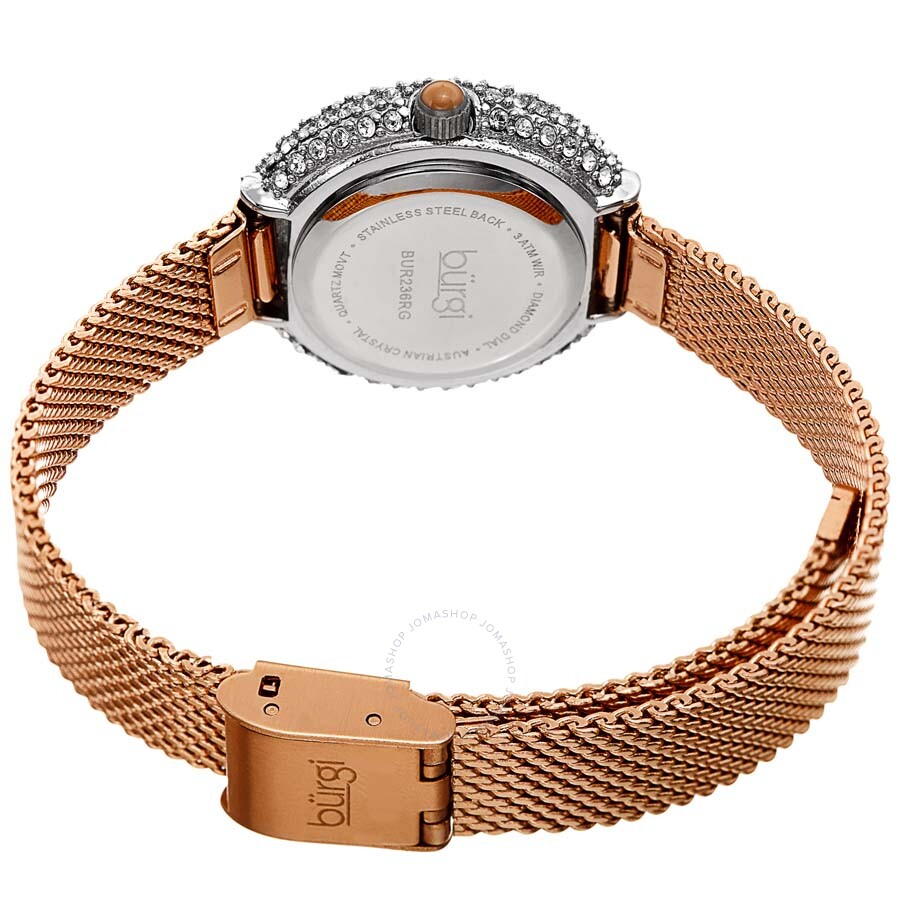 Burgi Diamond Silver Dial Ladies Watch BUR236RG - Dawson Watches #4