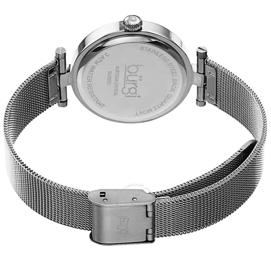 Burgi Silver Pink Dial Stainless Steel Mesh Ladies Watch BUR231SSPK - The Watches Men & Co #4