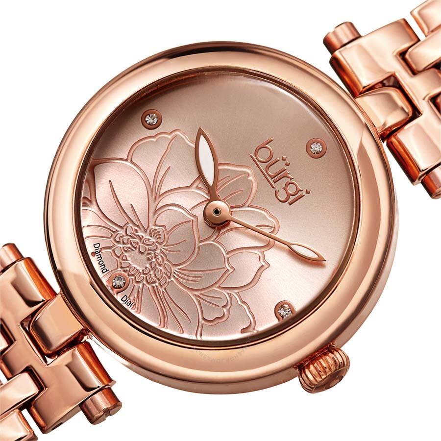 Burgi Flower Marker Quartz Diamond Ladies Watch BUR223RG - Dawson Watches #2