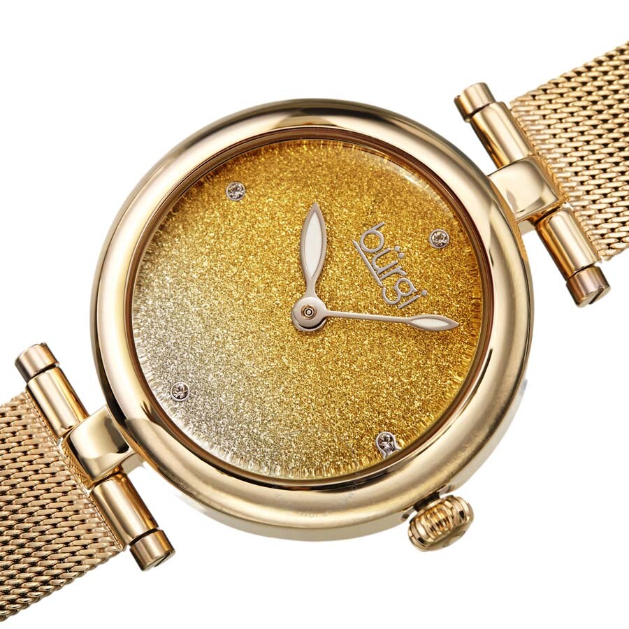 Burgi Quartz Gold Dial Gold-tone Mesh Ladies Watch BUR231YG - Dawson Watches #2