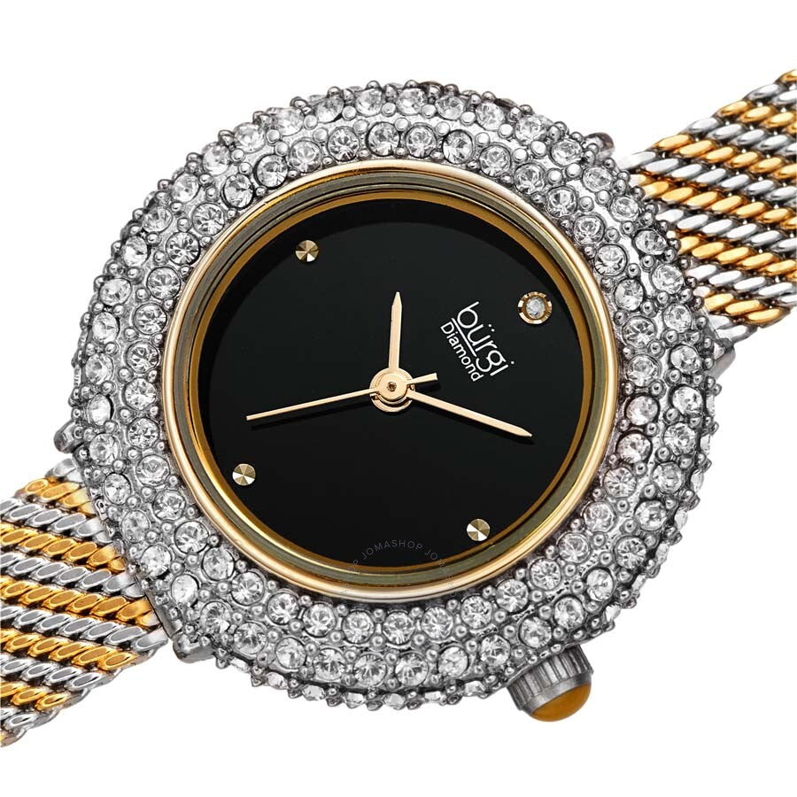 Burgi Diamond Crystal Black Dial Ladies Watch BUR236TTG - Dawson Watches #2