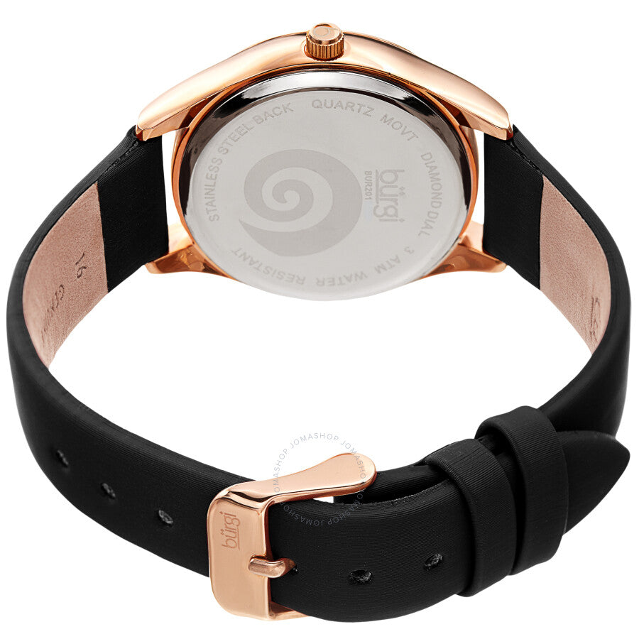 Burgi Swirl Quartz Diamond Black Dial Ladies Watch BUR201RGBK - Dawson Watches #4