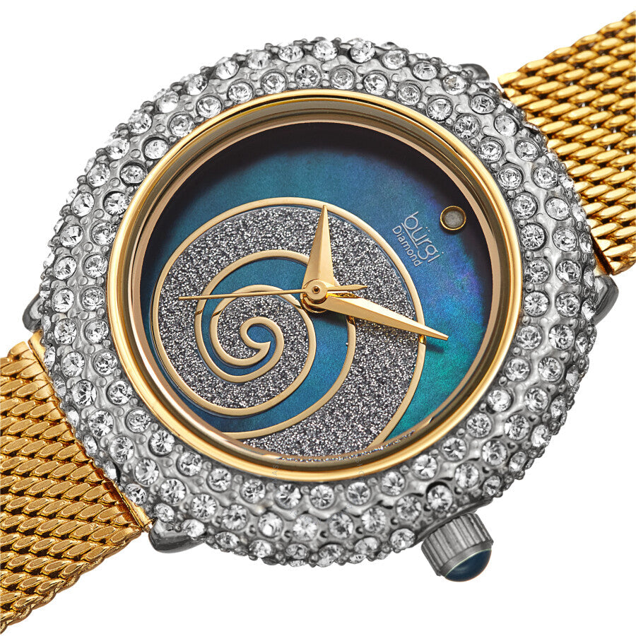 Burgi Swirl Quartz Diamond Blue Dial Ladies Watch BUR259YGBU - Dawson Watches #2