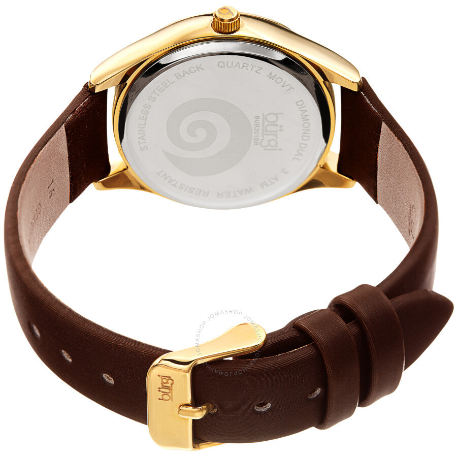 Burgi Swirl Quartz Diamond Brown Dial Ladies Watch BUR201BR - The Watches Men & Co #4