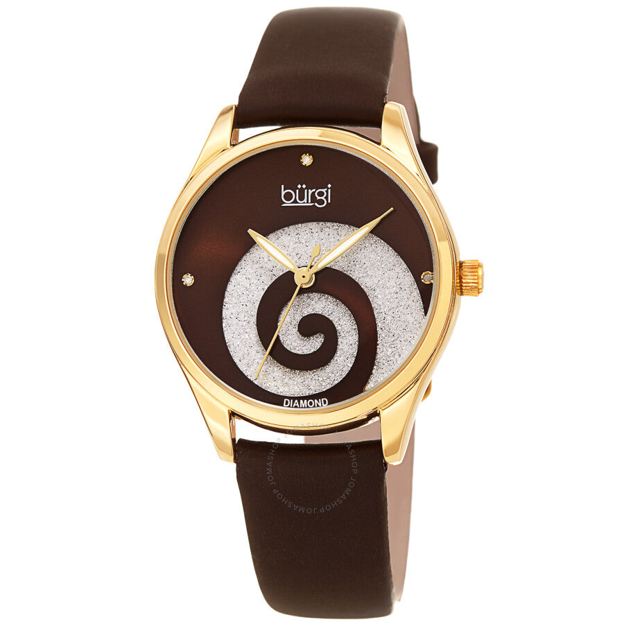 Burgi Swirl Quartz Diamond Brown Dial Ladies Watch BUR201BR - Dawson Watches