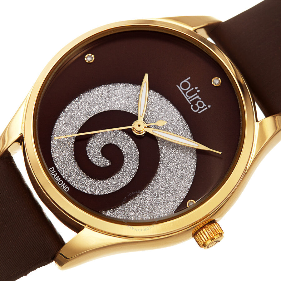 Burgi Swirl Quartz Diamond Brown Dial Ladies Watch BUR201BR - Dawson Watches #2