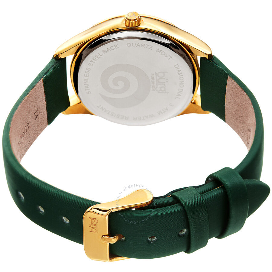 Burgi Swirl Quartz Diamond Green Dial Ladies Watch BUR201GN - Dawson Watches #4