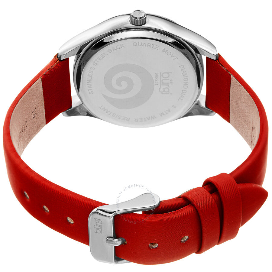 Burgi Swirl Quartz Diamond Red Dial Ladies Watch BUR201RD - Dawson Watches #4