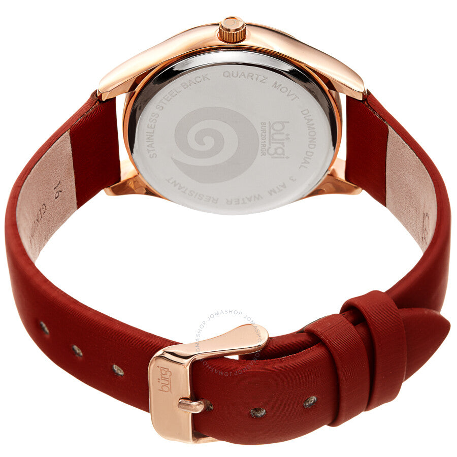 Burgi Swirl Quartz Diamond Red Dial Ladies Watch BUR201RGR - Dawson Watches #4
