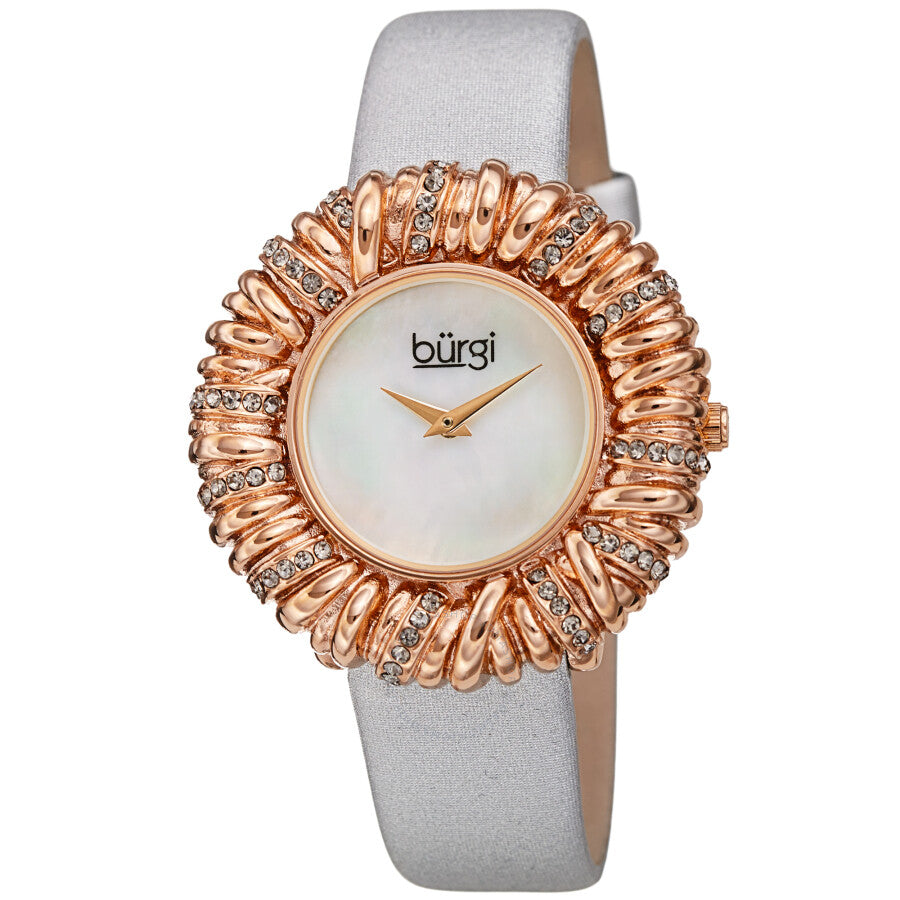 Burgi Twisted Bezel Quartz Grey Dial Ladies Watch BUR255GY - Dawson Watches