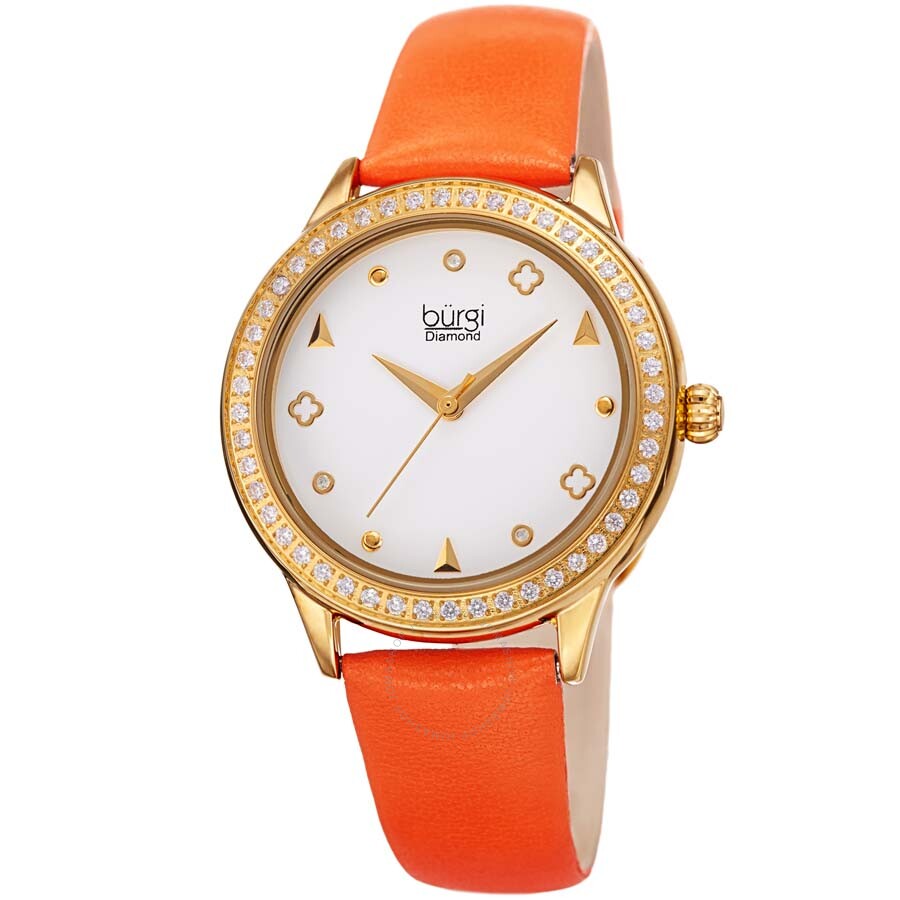 Burgi Diamond White Dial Ladies Watch BUR221OR - Dawson Watches