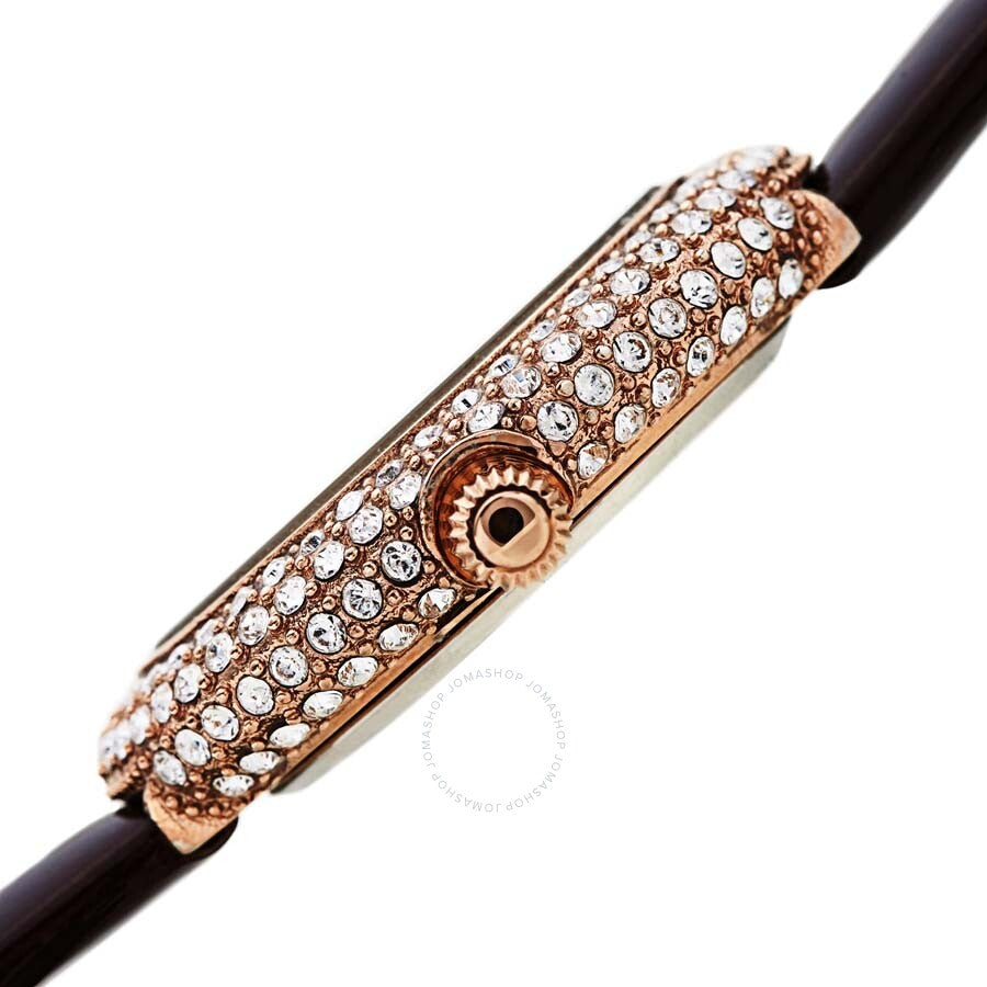 Burgi Crystal White Dial Brown Leather Ladies Watch BUR234BR - Dawson Watches #3