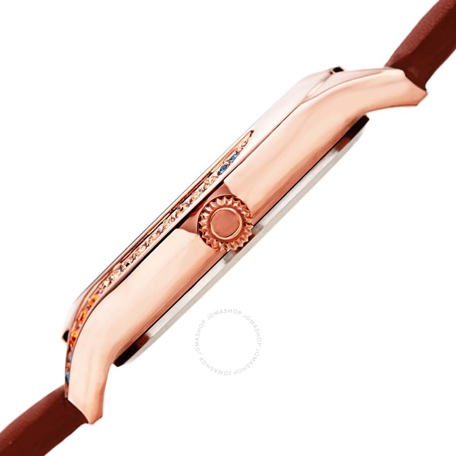 Burgi Crystal White Dial Brown Leather Ladies Watch BUR239BR - Dawson Watches #3