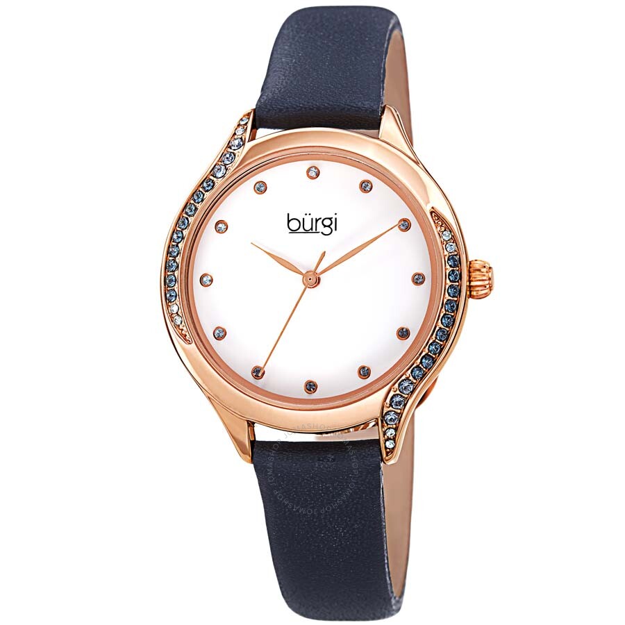 Burgi Crystal White Dial Ladies Watch BUR239BU - Dawson Watches