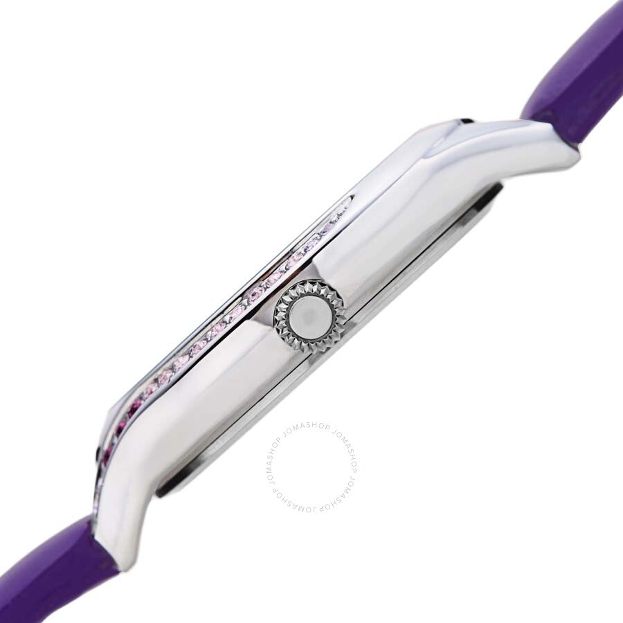 Burgi Crystal White Dial Purple Leather Ladies Watch BUR239PU - Dawson Watches #3