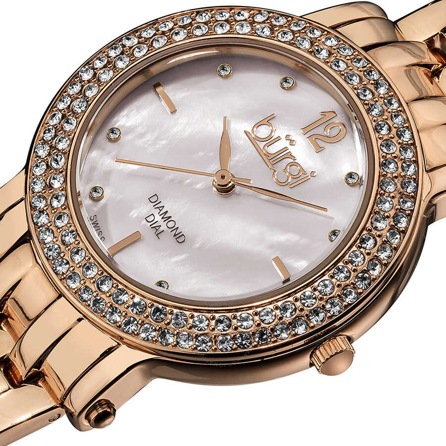 Burgi White Mother of Pearl Dial Ladies Watch BUR079RG - Dawson Watches #2