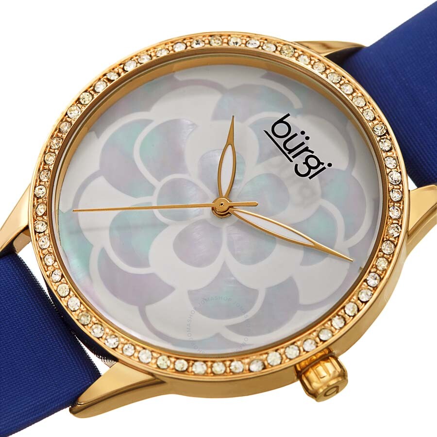 Burgi White Mother of Pearl Dial Ladies Watch BUR203BU - Dawson Watches #2
