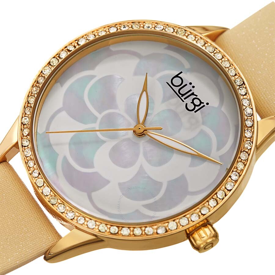 Burgi White Mother of Pearl Dial Ladies Watch BUR203YG - Dawson Watches #2